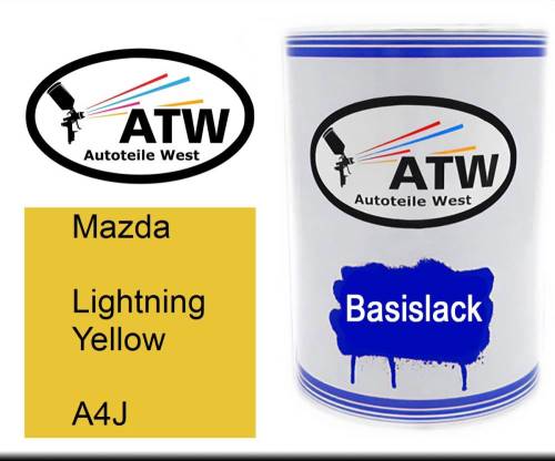 Mazda, Lightning Yellow, A4J: 500ml Lackdose, von ATW Autoteile West.